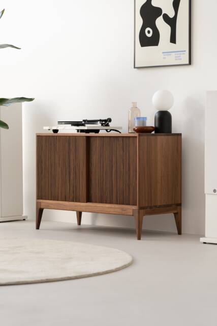 Tonn 101 - Walnut Wood Record Player Stand Vinyl Storage - image 1