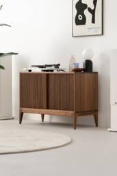 Tonn 101 - Walnut Wood Record Player Stand Vinyl Storage