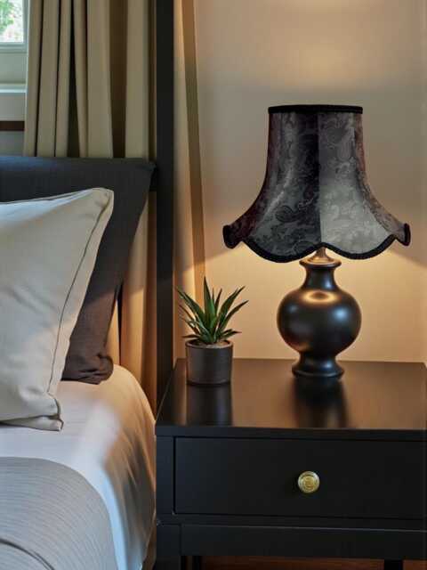 Traditional Black Paisley Fabric Lampshade Handmade in The UK For Table & Floor Standard Lamp Shades, Ceiling Pendant Lights, Wall Lights - image 1