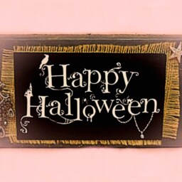 Halloween D??cor Framed Art Set Of 3 Print Silver Picture Frame Rustic Wooden Wood Small Table - thumbnail 3