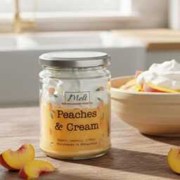 Peaches & Cream Jam Jar Candle Fruity Vanilla Scent
