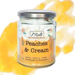 Peaches & Cream Jam Jar Candle Fruity Vanilla Scent - thumbnail 2