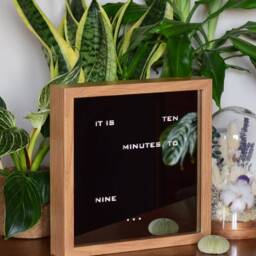 English Word Clock - Mirror Clock, Led Oak Imitation Electronic Modern Desk Clook, Wall Clock - thumbnail 4