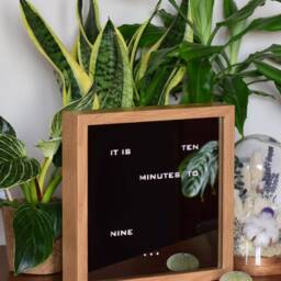 English Word Clock - Mirror Clock, Led Oak Imitation Electronic Modern Desk Clook, Wall Clock - thumbnail 2