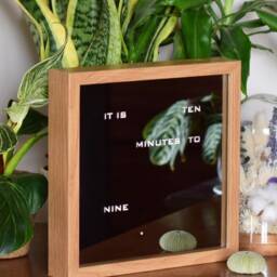English Word Clock - Mirror Clock, Led Oak Imitation Electronic Modern Desk Clook, Wall Clock - thumbnail 3