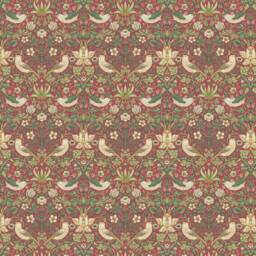 William Morris Strawberry Thief Crimson Cushion, Handmade Floral Pillow Cover - thumbnail 2
