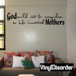 God Could Not Be Everywhere So He Invented Mothers - Vinyl Wall Decal Quotes Sticker F036Et - thumbnail 1