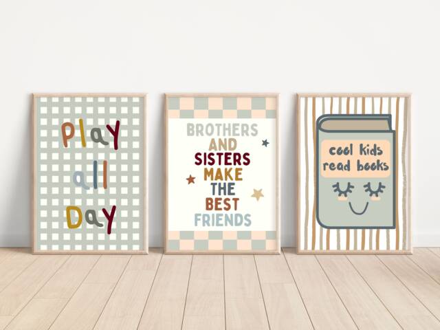 Brothers & Sisters Make The Best Friends Prints. Perfect For A Shared Room Or Playroom - Unframed - image 1