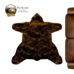 Faux Fur Bear Skin Rug - Plush Animal Pelt Shape Throw - thumbnail 1