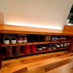 Solid Wood Hallway Bench With Shoe Rack Entryway Organizer Rustic Farmhouse Furniture Space Handcrafted - thumbnail 2