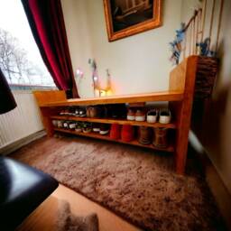 Solid Wood Hallway Bench With Shoe Rack Entryway Organizer Rustic Farmhouse Furniture Space Handcrafted - thumbnail 3