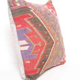 Kilim Pillow, Wool Kilim Pillow From Sarkoy 50x50 cm, 20x20 - thumbnail 2