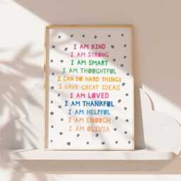 Set Of 3 Girls Bedroom Prints, Affirmation Print Set, Rainbow Colourful, Motivational Wall Art, Inspirational, You Are Loved - thumbnail 3