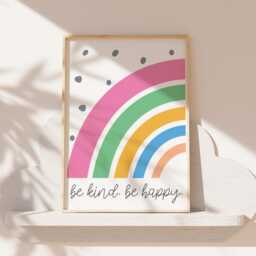 Set Of 3 Girls Bedroom Prints, Affirmation Print Set, Rainbow Colourful, Motivational Wall Art, Inspirational, You Are Loved - thumbnail 2