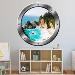 Ocean Scene Wall Decal Nature View Porthole Peel & Stick Mural - Vwaq Sp41
