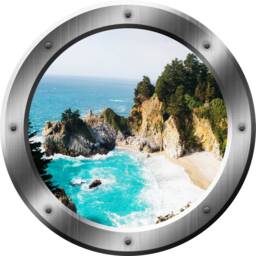 Ocean Scene Wall Decal Nature View Porthole Peel & Stick Mural - Vwaq Sp41 - thumbnail 2