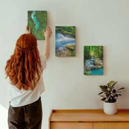 Canvas Set Of 3 - Green Forests & Crystalline River Waters, Wall Art, Landscapes Decor - thumbnail 3