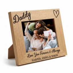 Personalized Daddy Photo Frame - Custom Engraved Wood Father's Day Gift Name - thumbnail 4