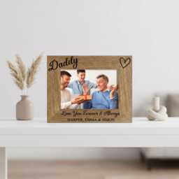 Personalized Daddy Photo Frame - Custom Engraved Wood Father's Day Gift Name - thumbnail 2