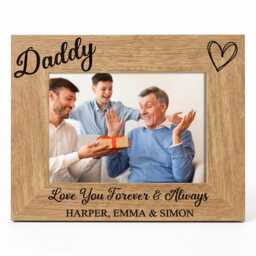 Personalized Daddy Photo Frame - Custom Engraved Wood Father's Day Gift Name - thumbnail 3