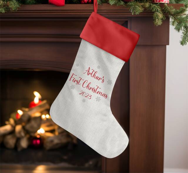 Personalised Christmas Stocking, Baby's 1St Christmas, First Christmas, New Baby Gift, Boys, Girls, Kids, Christmas Decoration, Babies, Keepsake - image 1