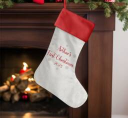Personalised Christmas Stocking, Baby's 1St Christmas, First Christmas, New Baby Gift, Boys, Girls, Kids, Christmas Decoration, Babies, Keepsake - thumbnail 1