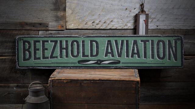 Aviation Sign, Wood Airplane Wooden Pilot Gift, Wall Decor - Rustic Hand Made Distressed Sign Decorations - image 1