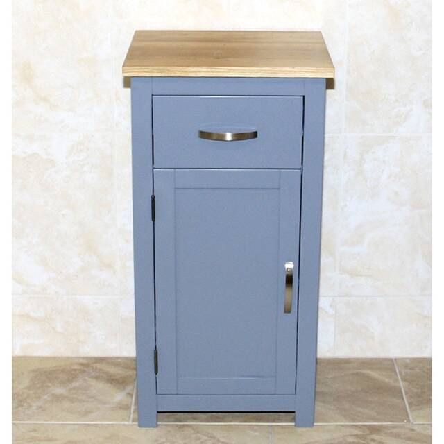 Grey Painted Bathroom Furniture Small Vanity Cabinet - Cupboard With Shelving Storage 300G - image 1