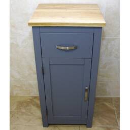 Grey Painted Bathroom Furniture Small Vanity Cabinet - Cupboard With Shelving Storage 300G - thumbnail 3