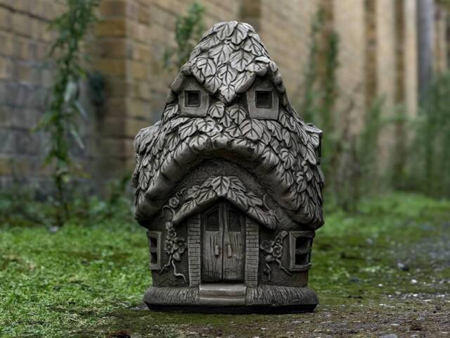 Stone Fairy House Sculpture Outdoor Mushroom Cottage Figurine Garden & Home Tale Statue Lawn Ornament Forest Hut Lover Gift - image 1