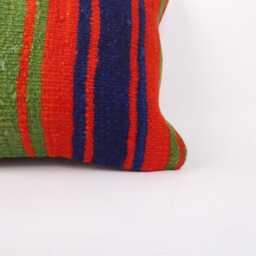 Kilim Lumbar Pillow Cover Turkish Woven Cushion, Bohemian Decor - 12x24 - thumbnail 2