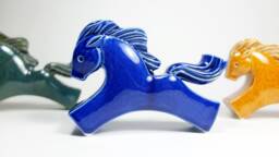 Galloping Ceramic Horse Figurine, Equine Decor, Home Decoration Animal, Lover Gift
