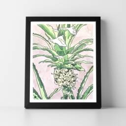 Pineapple Tropical Print - Botanical Plant Design Art Print Watercolor Painting Reproduction - thumbnail 3