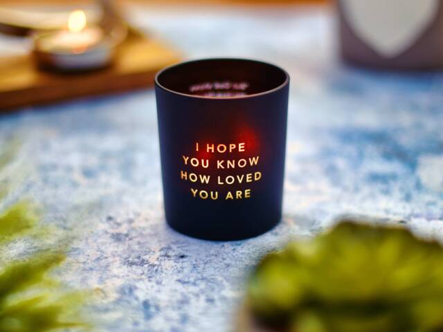 Personalized Soy Candle Christian Message, Custom Lid, Gift Of Hope - image 1