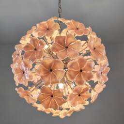 Murano Pink Glass Flowers Sputnik Chandelier - thumbnail 3