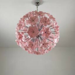 Murano Pink Glass Flowers Sputnik Chandelier - thumbnail 2