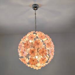 Murano Pink Glass Flowers Sputnik Chandelier - thumbnail 4