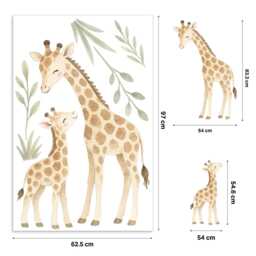 Giraffe Family Nursery Wall Stickers Fabric - thumbnail 4
