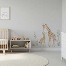 Giraffe Family Nursery Wall Stickers Fabric - thumbnail 3