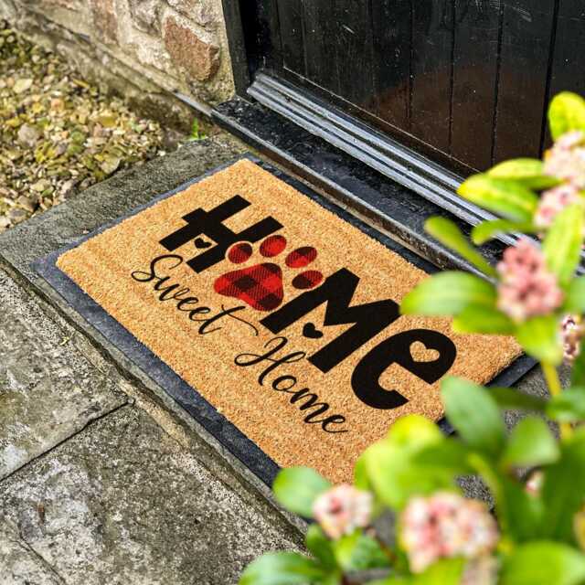 Home Sweet - A Classic & Cozy Doormat Perfect For Creating A Warm, Welcoming First Impression New Gift Pet Paw Print Mat - image 1