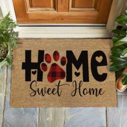 Home Sweet - A Classic & Cozy Doormat Perfect For Creating A Warm, Welcoming First Impression New Gift Pet Paw Print Mat - thumbnail 2