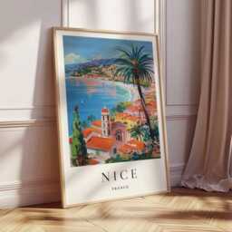 Nice France Poster French Riviera City Map Art - thumbnail 3