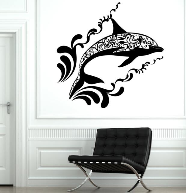 Wall Vinyl Dolphin Ocean Sea Ornament Mural Decal Sticker 1735Dz - image 1