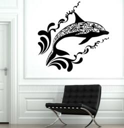 Wall Vinyl Dolphin Ocean Sea Ornament Mural Decal Sticker 1735Dz