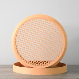 "Ribbed Modern Planter With Drainage & Saucer in Orange Sherbet, Unique 3D-Printed Plant Pot, Sizes 4"" 5"" 6"" 7"" 8" - thumbnail 2