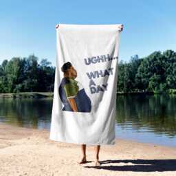 Harvey What A Day Rude Funny Joke Cheeky Any Colour Soft Absorbent Beach Bath Sheet Towel Decor Family Pet His Her House Warming Gift - thumbnail 2