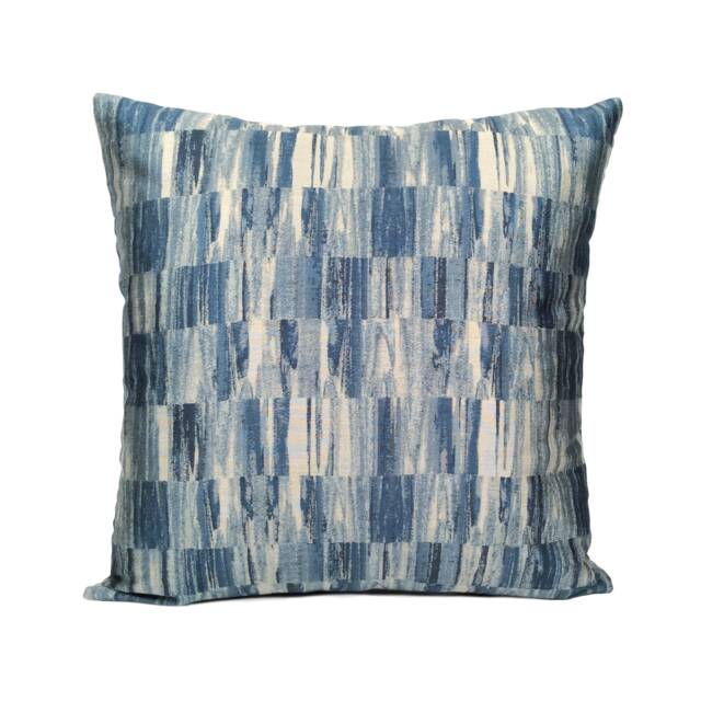 Indigo Blue Decorative Throw Pillow Cover, Satin Blend Cushion Covers, Accent Toss Modern Pillowcase, Patterned Farmhouse Trendy Boho - image 1