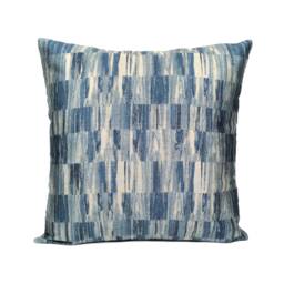 Indigo Blue Decorative Throw Pillow Cover, Satin Blend Cushion Covers, Accent Toss Modern Pillowcase, Patterned Farmhouse Trendy Boho - thumbnail 1