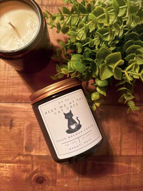 Meet Me At The Cat Cafe - 8 Ounce Soy Candle - image 1