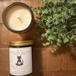 Meet Me At The Cat Cafe - 8 Ounce Soy Candle - thumbnail 2